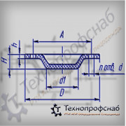 Мембрана 145x7x80x16,5x3,5 клапана резиновая ПФ-3292