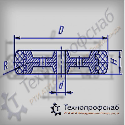 Обрезинивание 250x25x40 R=25 колеса ПФ-3486 Обрезинивание 250x25x40 R=25 колеса ПФ-3486