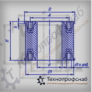 Обрезинивание 160x150x70x14x110x10 патрубка ПРМС-10-65 ПФ-4116