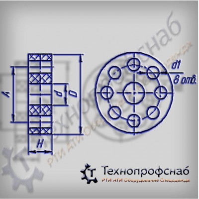 Проставка 125x40x21x18 резиновая 9 отверстий ПФ-1880 Проставка 125x40x21x18 резиновая 9 отверстий ПФ-1880