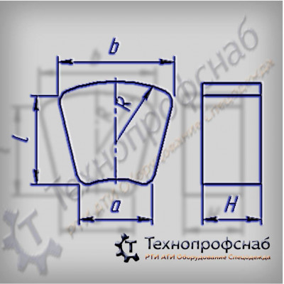 Вкладыш 50x30 R=110,0A=24B=45 лепестковый ПФ-2918 Вкладыш 50x30 R=110,0A=24B=45 лепестковый ПФ-2918