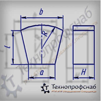 Вставка 50x57 R=80a=18b=43 резиновая лепестковая ПФ-1971 Вставка 50x57 R=80a=18b=43 резиновая лепестковая ПФ-1971