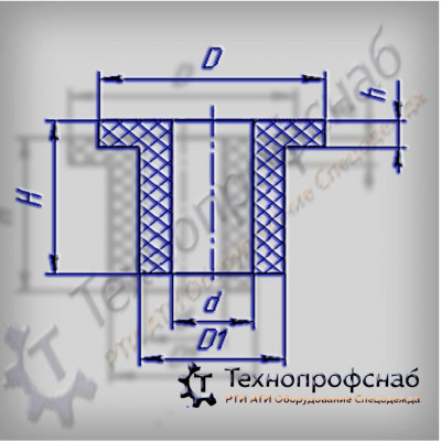 Втулка 50x45x35x46x5 Т-образная уплотнительная резиновая ПФ-1608 Втулка 50x45x35x46x5 Т-образная уплотнительная резиновая ПФ-1608