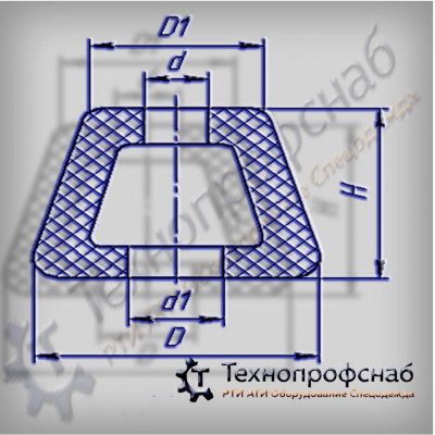 Втулка 65x45x13x34x45 воздушного баллона резиновая ПФ-2088 Втулка 65x45x13x34x45 воздушного баллона резиновая ПФ-2088