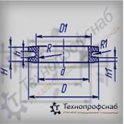 Кольцо 140х128х120х11х6х2 R=12 r=2,5 уплотнительное вала генератора ПФ-151