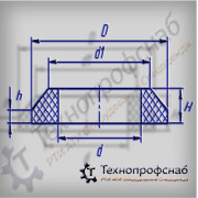Кольцо 30х32х50х1х10 скошенное уплотнительное резиновое ПФ-1753
